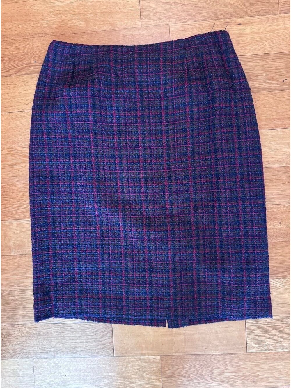 Kasper Wool blend plaid skirt